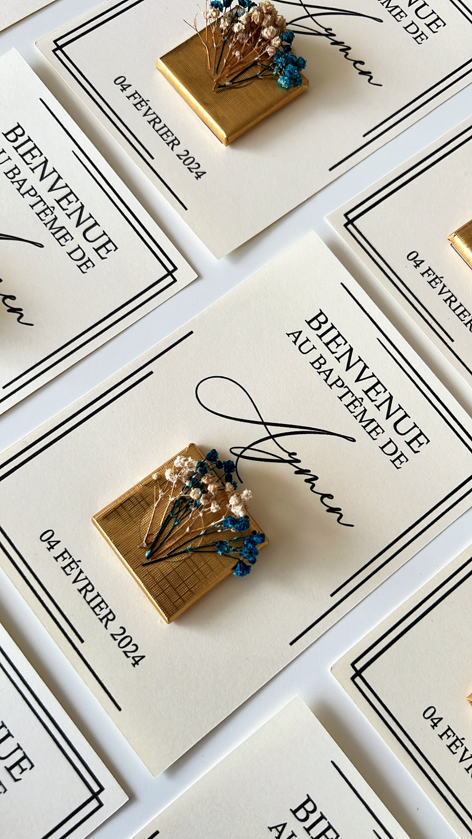 CARTE CHOCOLAT « BLEUE FLOWERY »