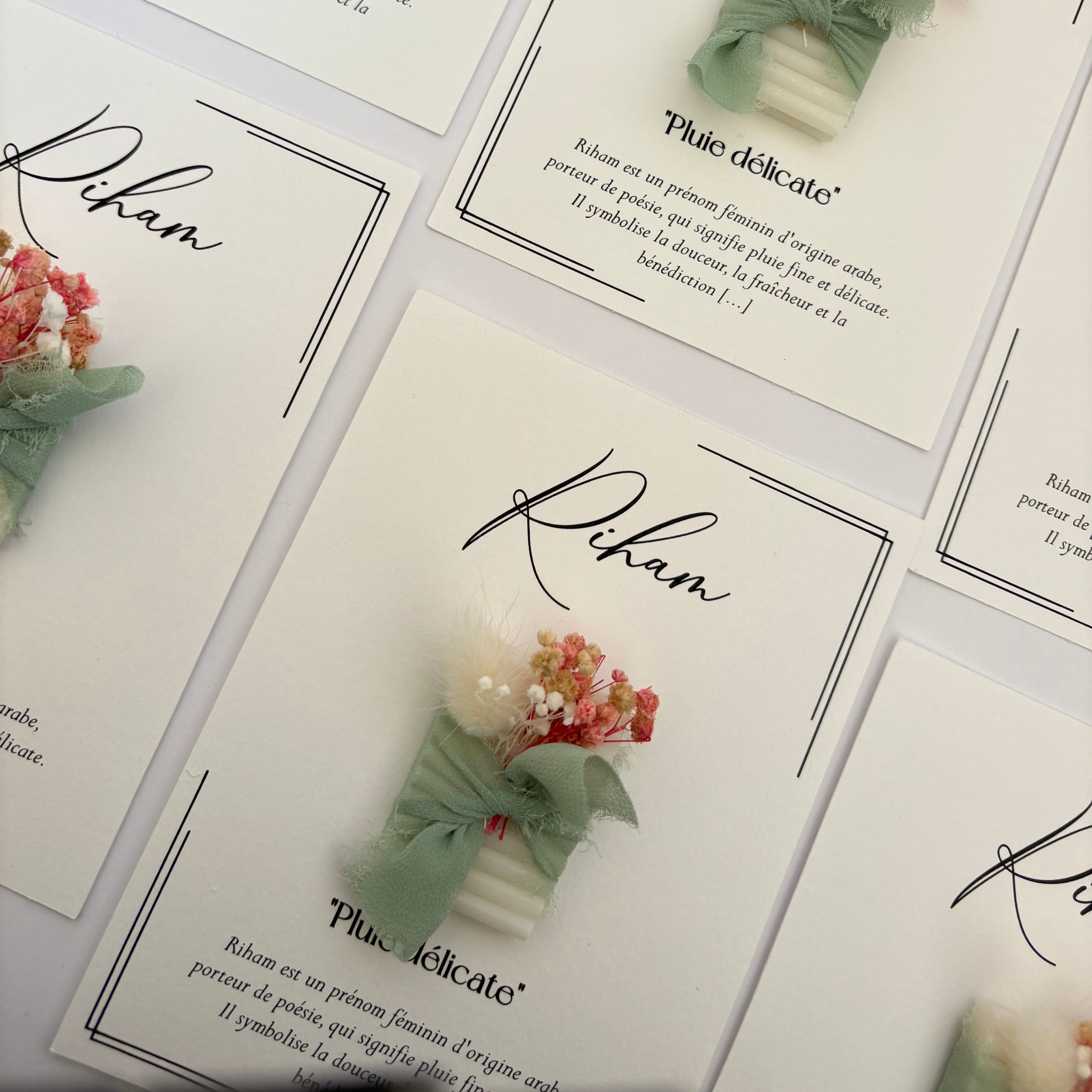 CARTE PRÉNOM & MINI SAVON PARFUMÉE – Souvenir personnalisé
