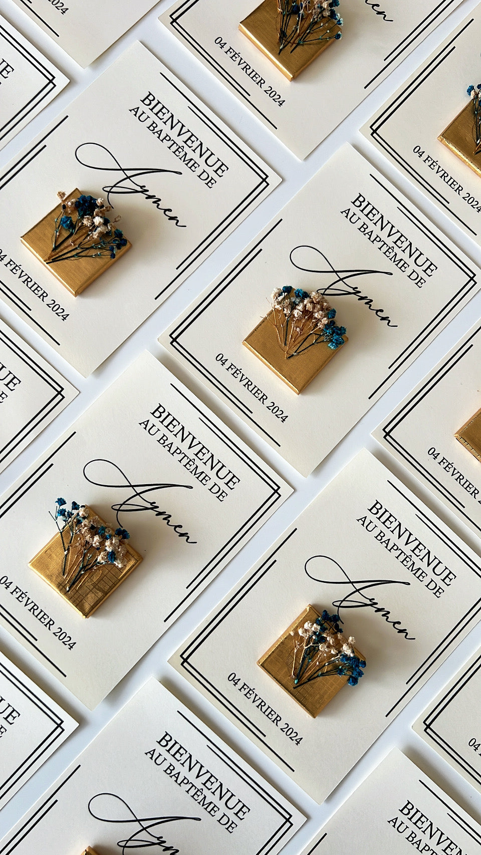 CARTE CHOCOLAT « BLEUE FLOWERY »