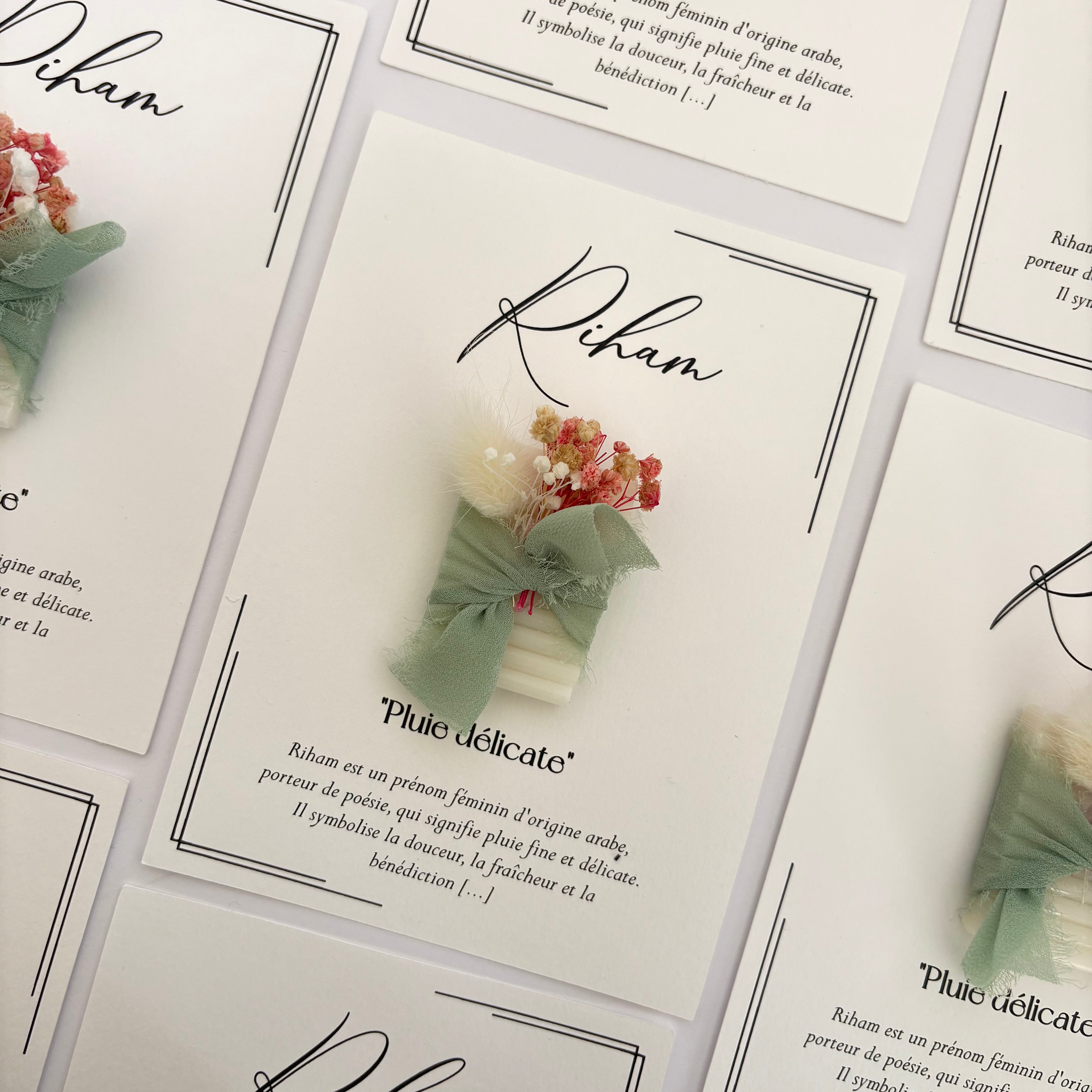 CARTE PRÉNOM & MINI SAVON PARFUMÉE – Souvenir personnalisé