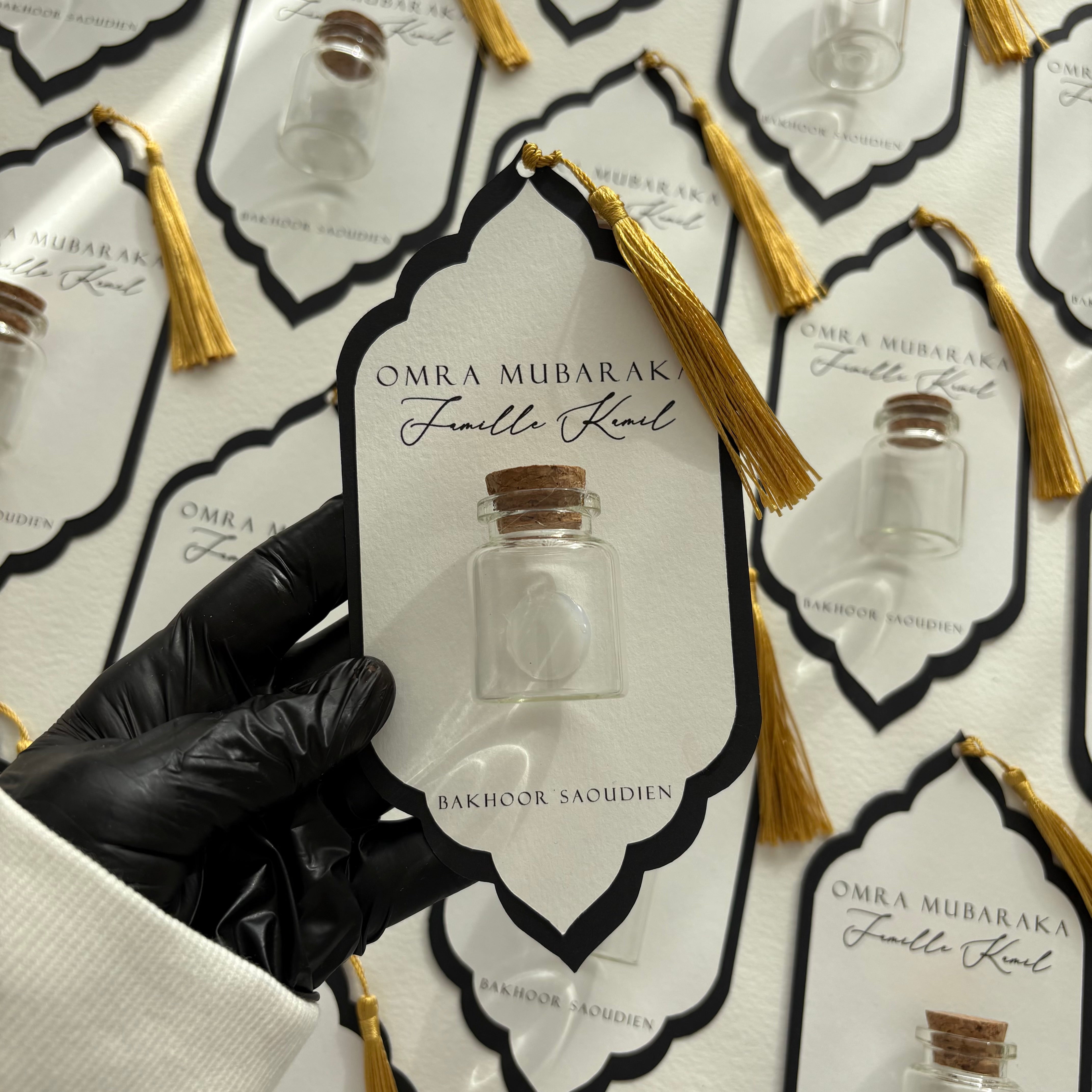 CARTE OMRA-HAJJ MUBARAKA – FIOLE À REMPLIR