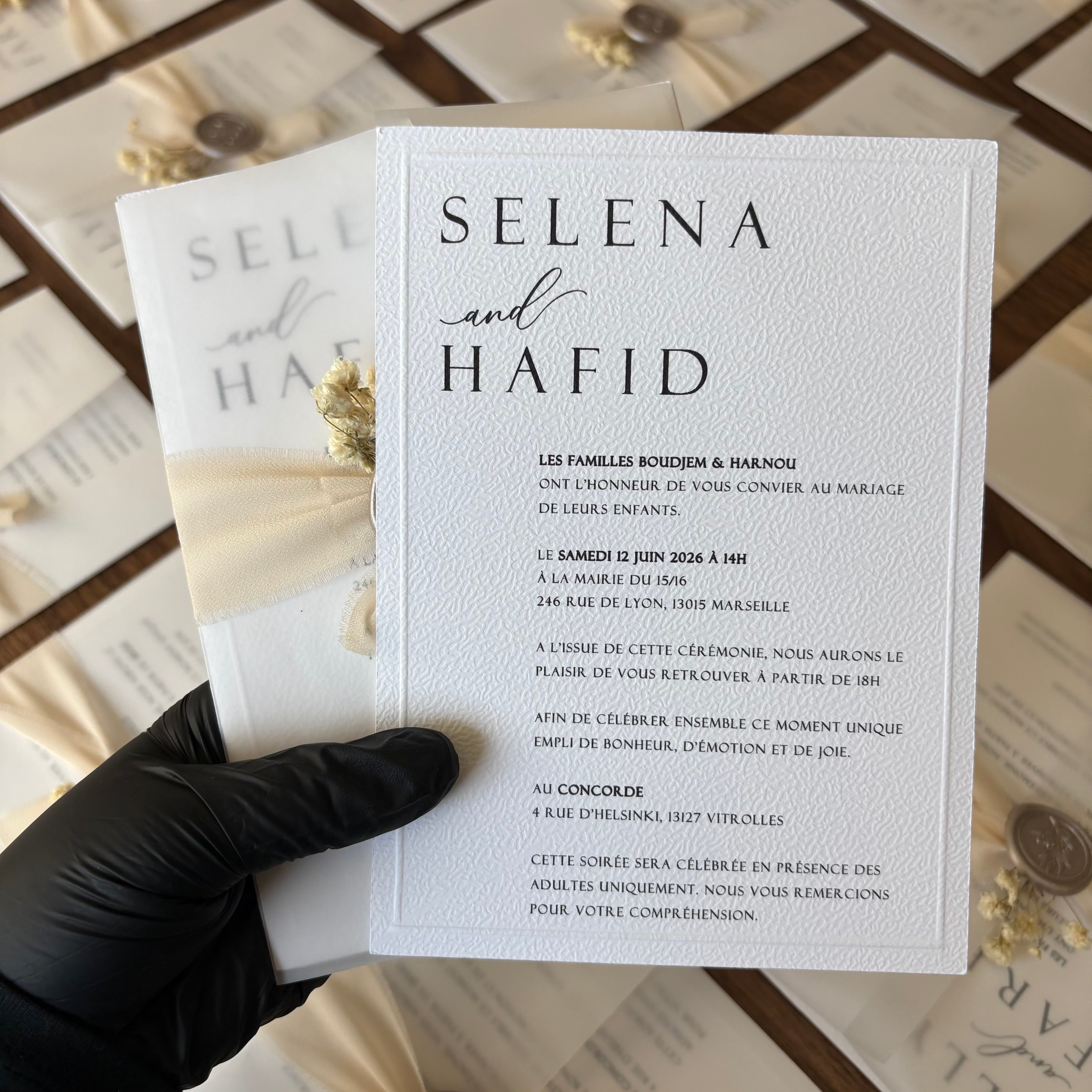 FAIRE-PART MARIAGE TEXTURÉ - ALLYA