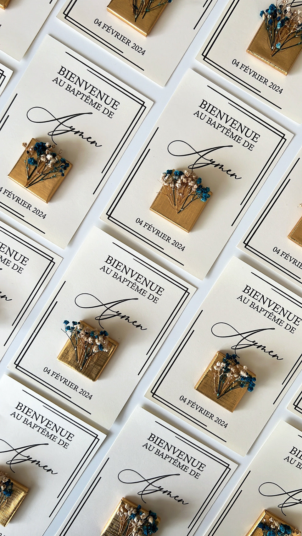 CARTE CHOCOLAT « BLEUE FLOWERY »