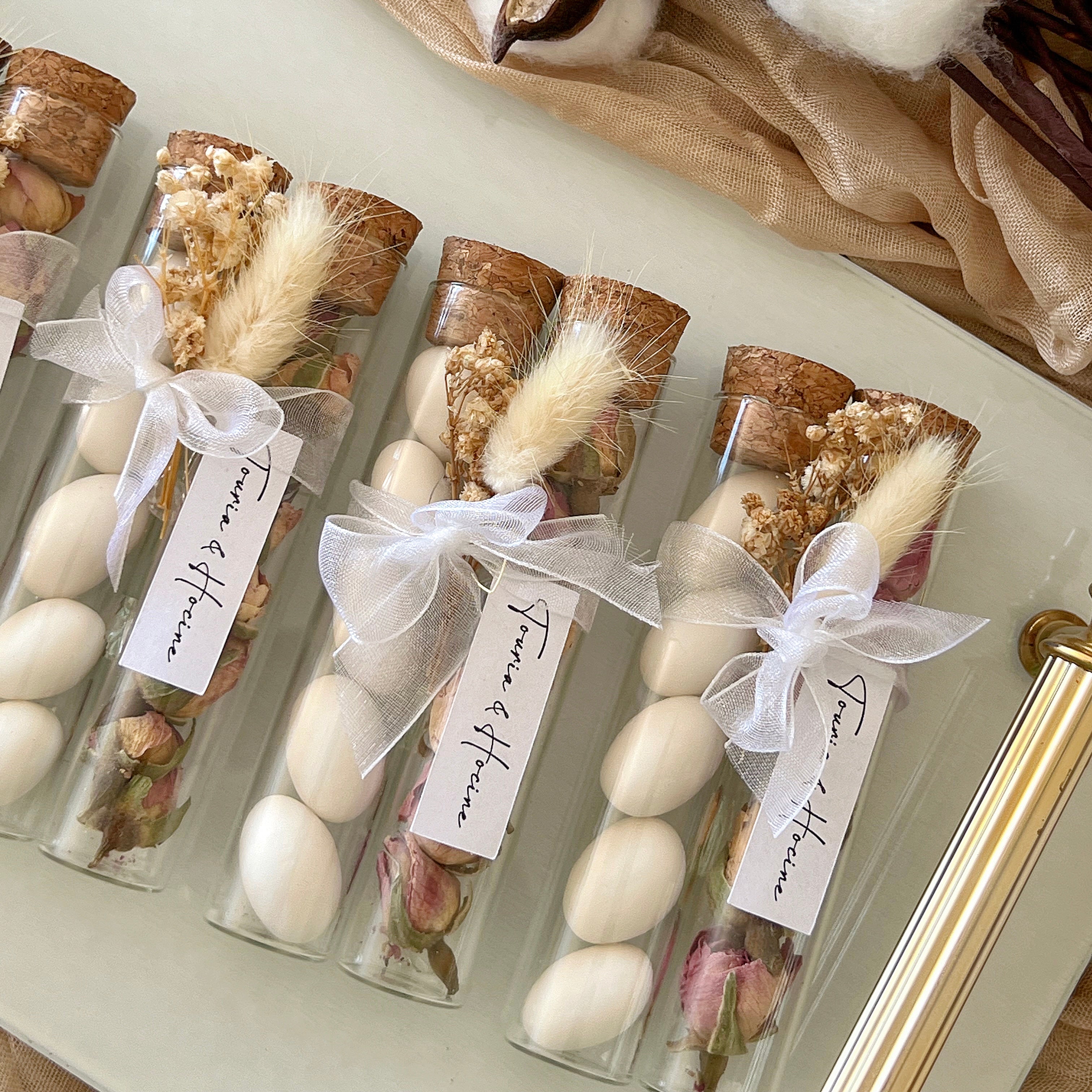DUO DE FIOLES - DRAGÉES & BOUTONS DE ROSE