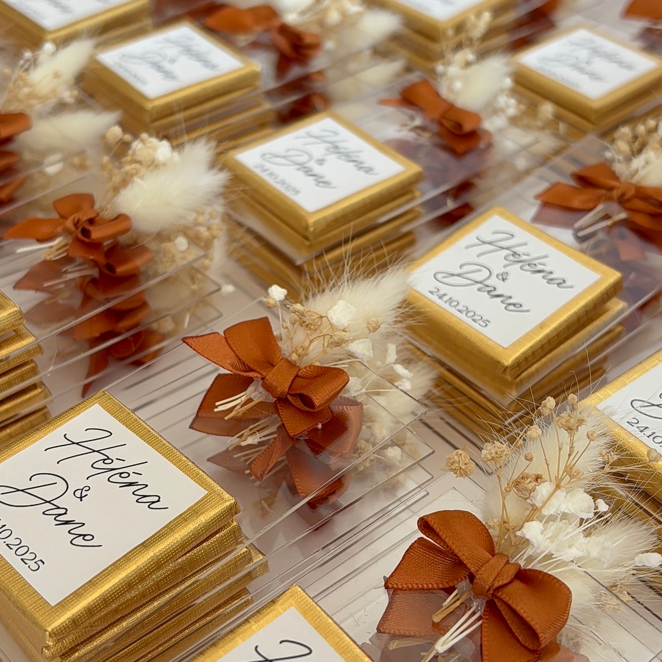 PLAQUE PLEXIGLASS & CHOCOLAT PERSONNALISÉ – FLEURS SÉCHÉES