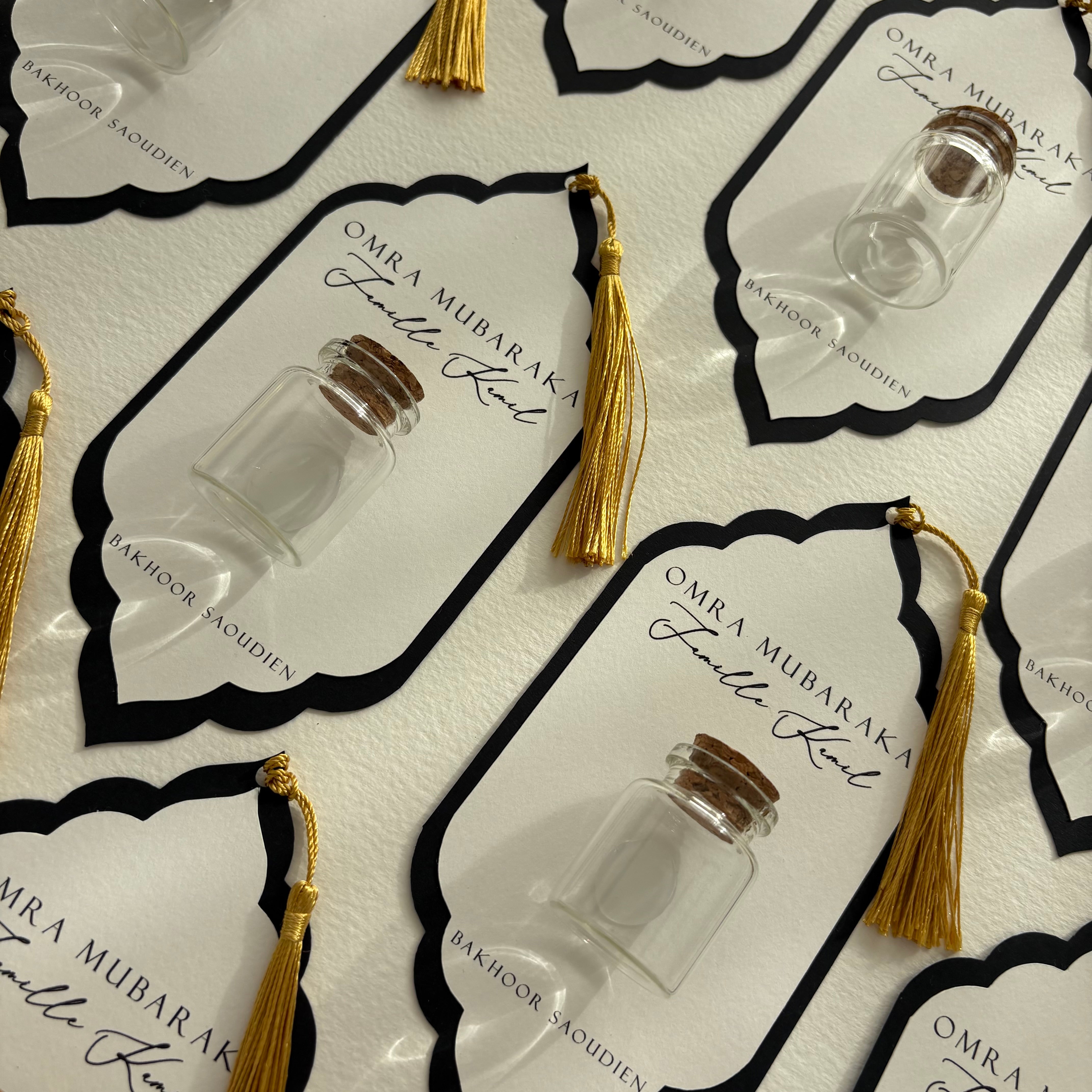 CARTE OMRA-HAJJ MUBARAKA – FIOLE À REMPLIR