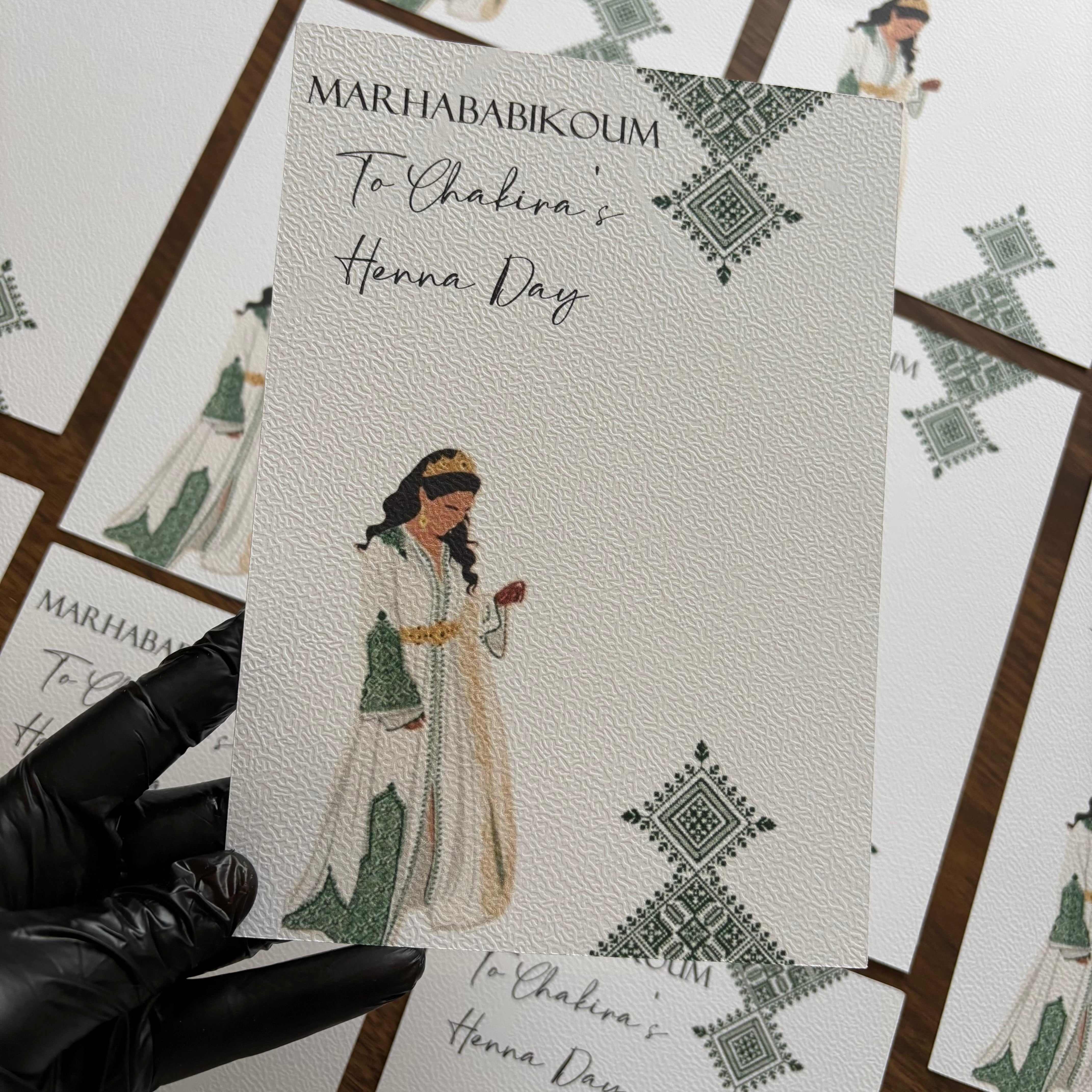 CARTE HENNA DE BIENVENUE - SUPPORT CADEAU INVITÉ